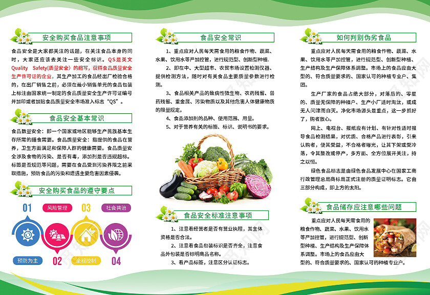 白色简约食品安全吃出健康食品安全折页3折页