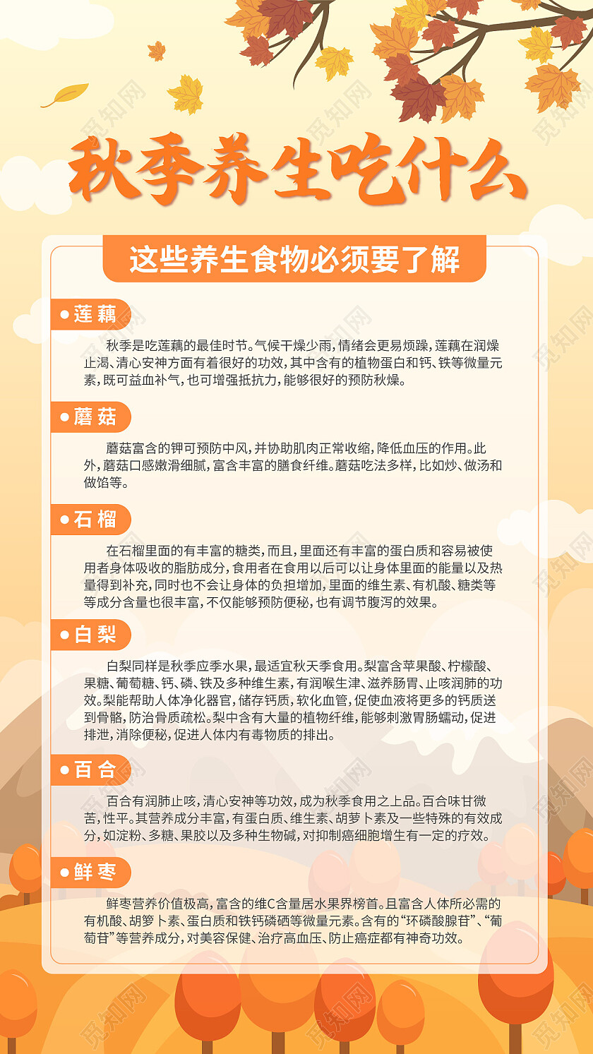 秋季养生吃什么主题海报