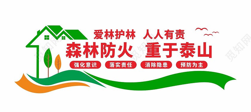 简约森林防火重于泰山文化墙