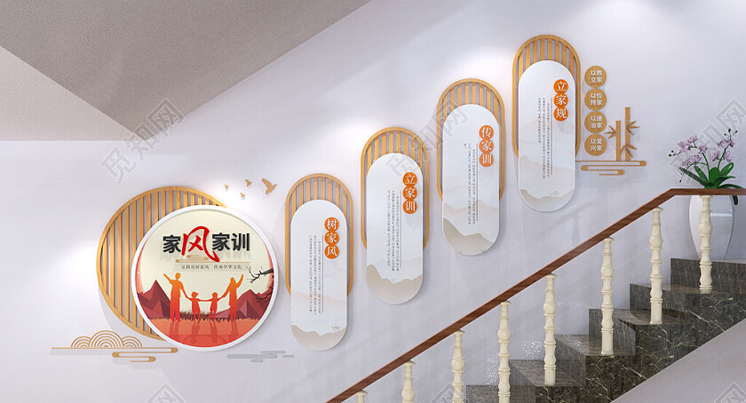 家风家训文化墙社区建设文化墙邻里文化墙楼梯文化墙社区楼梯文化墙