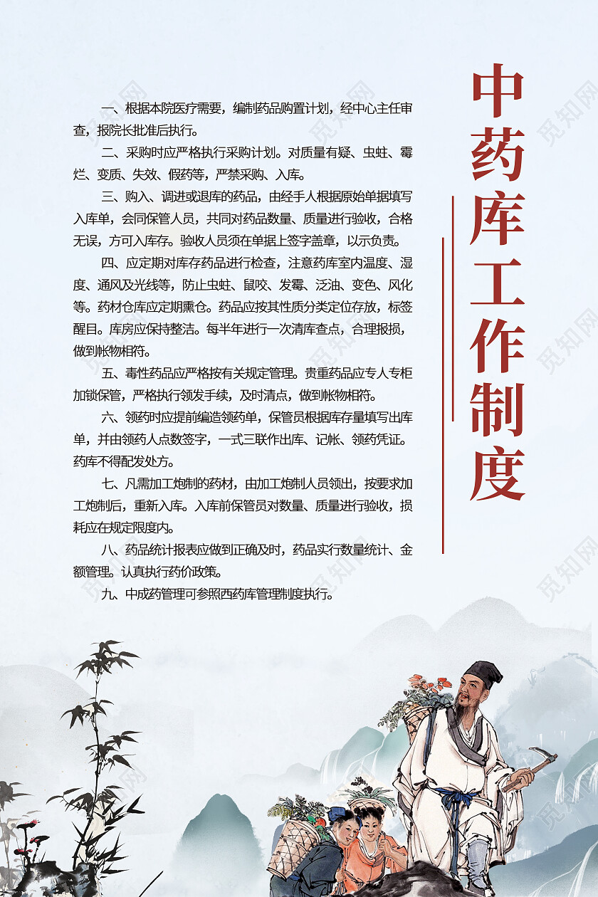 白色大气中国风中医套图