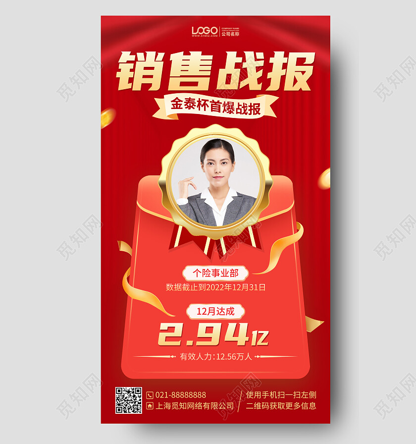 销售战报喜报红色喜庆业绩手机海报手机文案海报