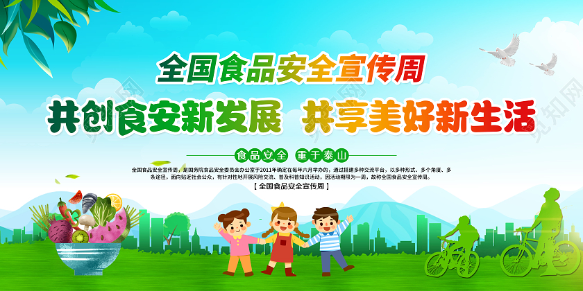 蓝色清新风格2022年全国食品安全宣传栏