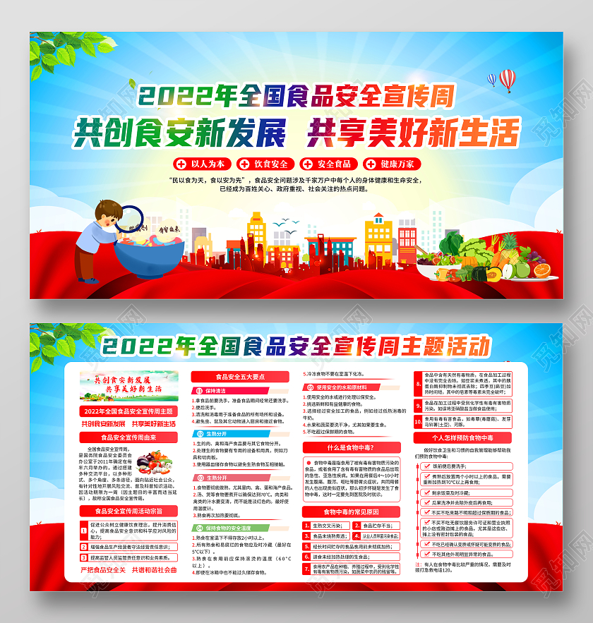 蓝色风格2022年全国食品安全宣传周食品安全宣传栏