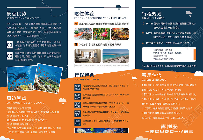 绿色清新简约成都旅游指南手册旅游三折页