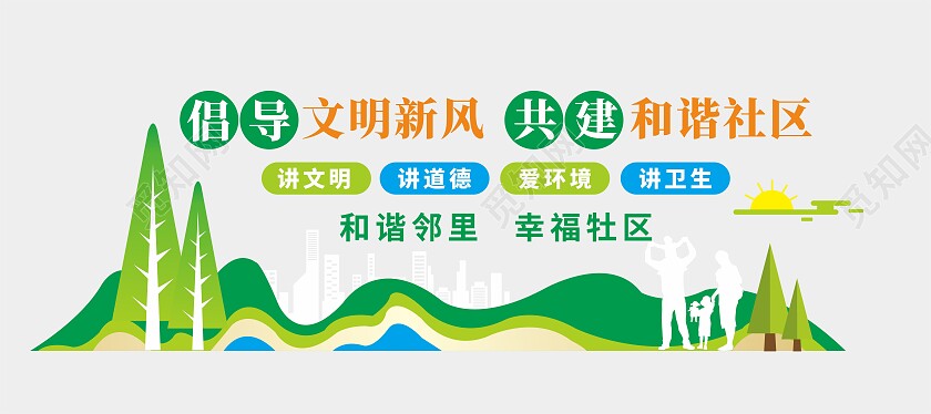乐做文明邻里社区文化墙