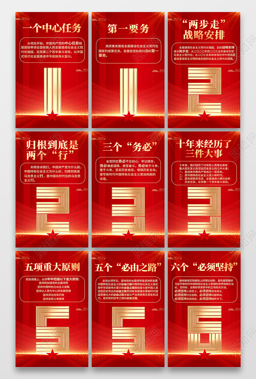 2022红色党建二十大套图二十大报告重要讲话第二十次全国代表大会报告宣传栏