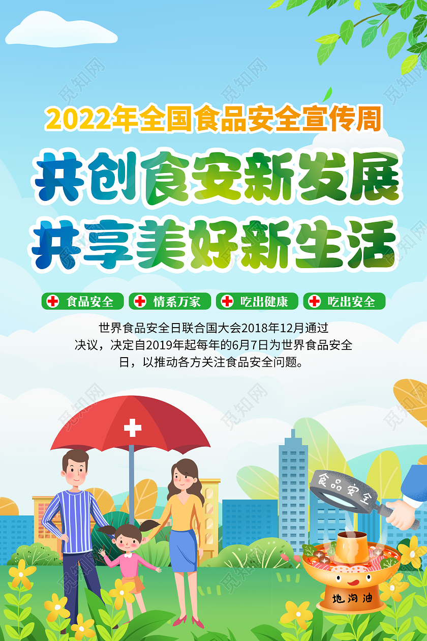 蓝色风格2022全国食品安全宣传周食品安全宣传栏
