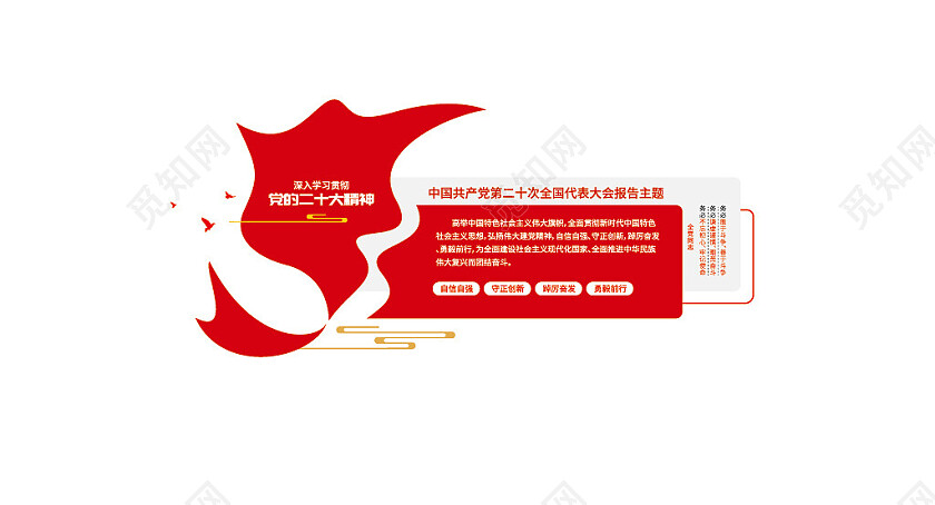 党的二十大大会主题党建文化墙3D文化墙