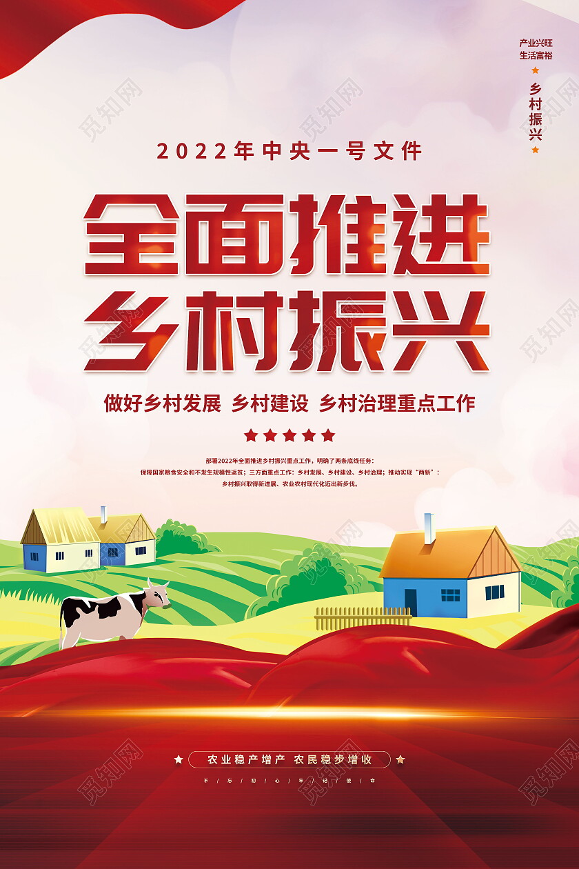 全面推进乡村振兴做好乡村发展乡村建设乡村治理海报套图乡村振兴套图