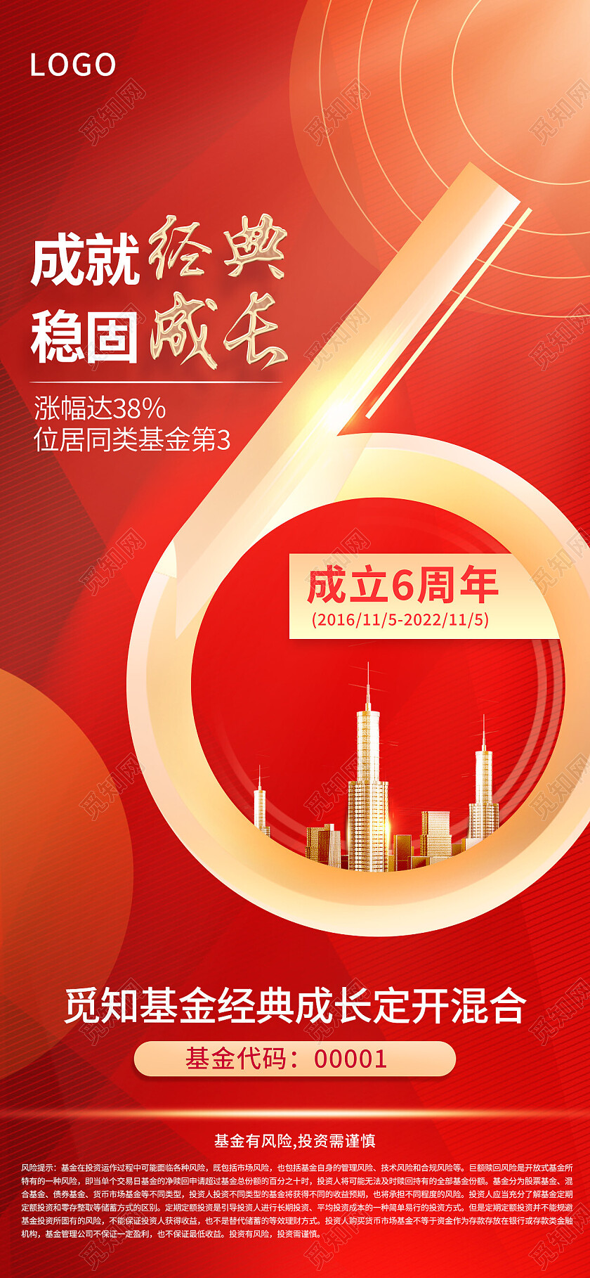 红色简约金属成就经典稳固成长周年庆手机宣传海报