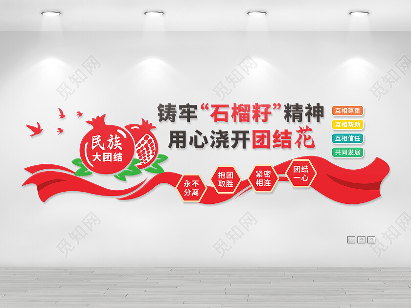 铸牢石榴籽精神文化墙民族团结