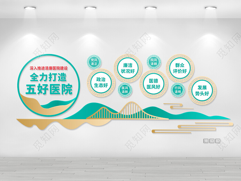 全力打造五好医院文化墙