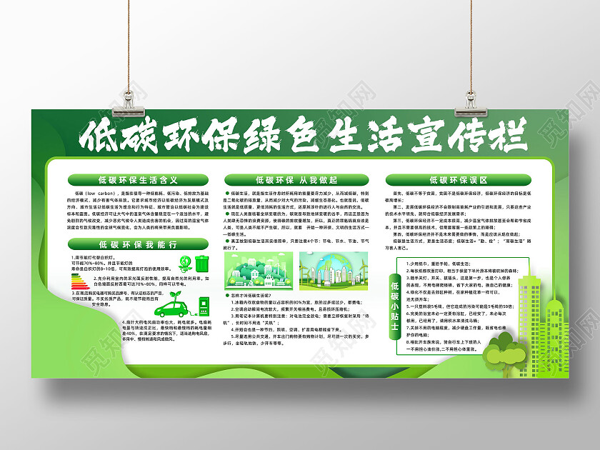 绿色剪纸低碳环保绿色生活宣传栏环保宣传栏