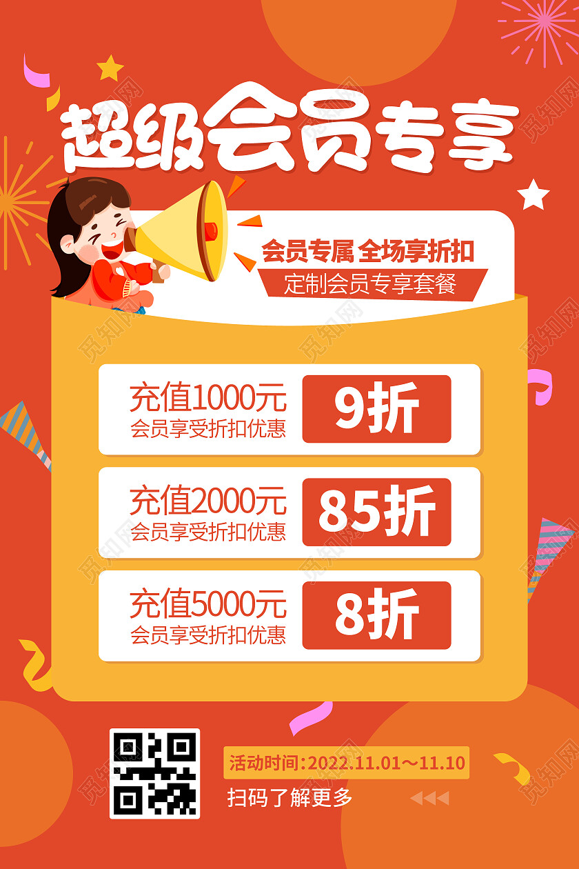 超级会员专享优惠信息海报会员日