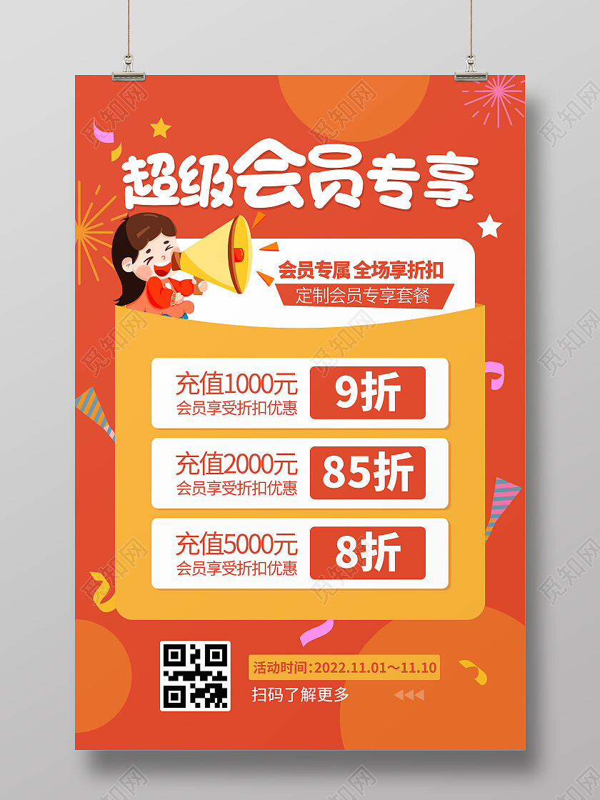超级会员专享优惠信息海报会员日