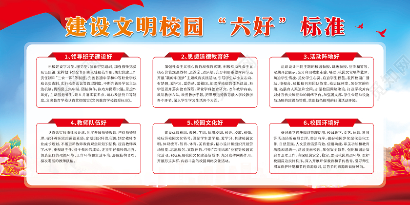蓝色渐变建设文明校园宣传栏