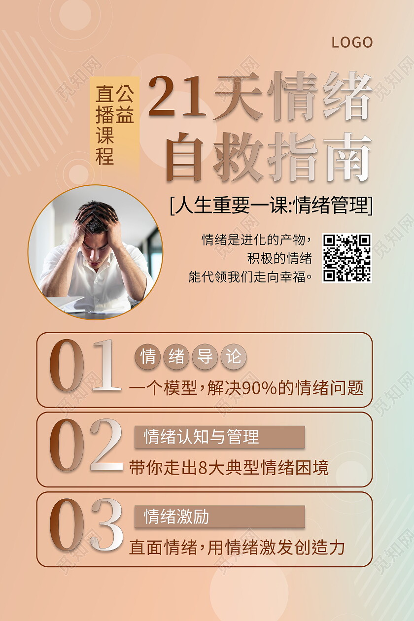 21天情绪自救指南情绪管理心理咨询海报情绪管理海报
