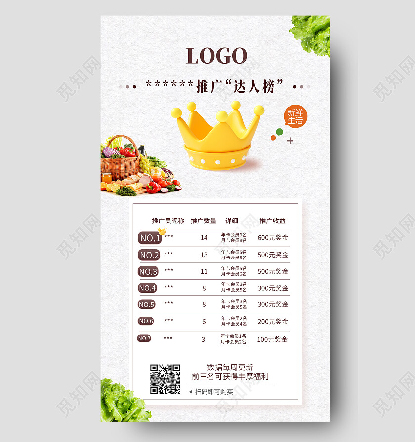 白色简约推广达人排行榜手机宣传海报排行榜海报