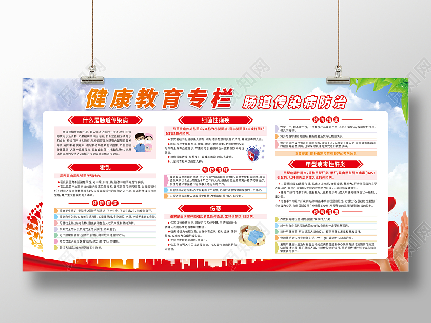 蓝色卡通健康教育知识宣传栏健康教育宣传栏