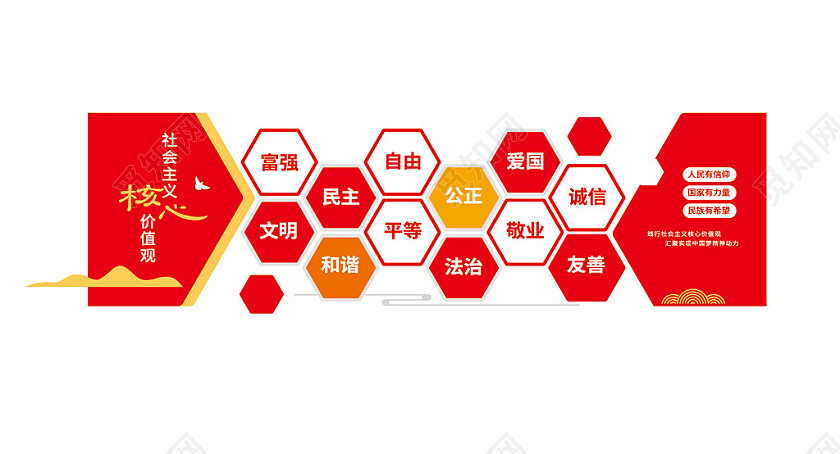 社会主义核心价值观文化墙3D文化墙