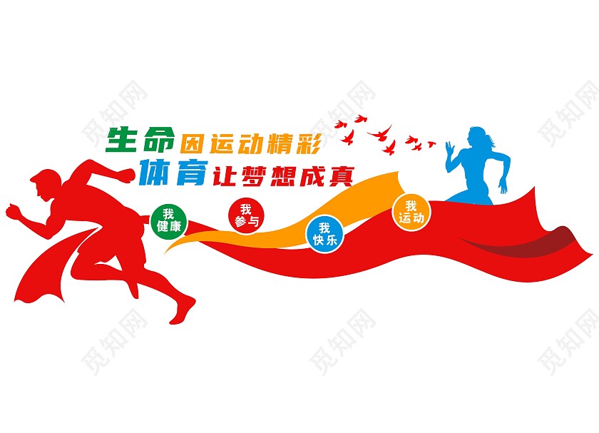 简约大气生命因运动精彩文化墙体育文化墙