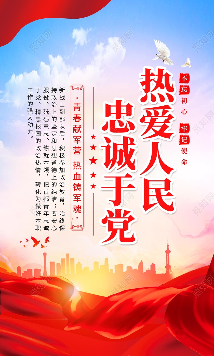 蓝色渐变简约大气2023年度征兵新政策解读套图