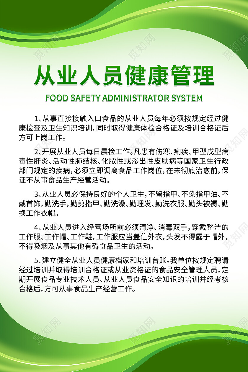 绿色简约食品安全管理员制度食品安全套图