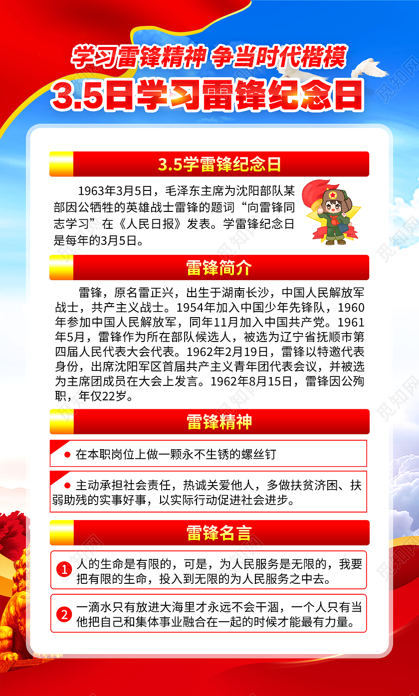 蓝色风格2023学习雷锋纪念日宣传海报学雷锋日套图