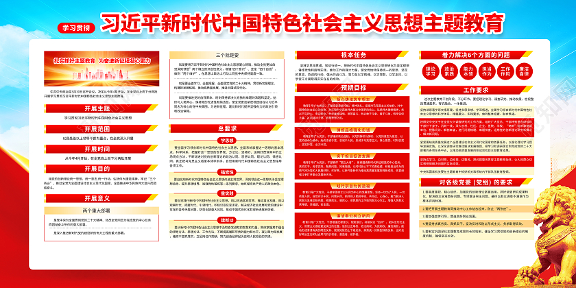 学习新时代中国特色社会主义思想主题教育展板宣传栏