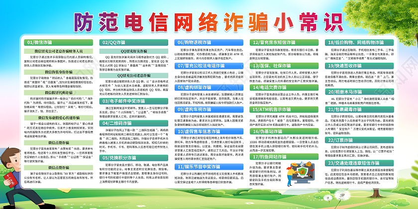 清新防诈骗防范电信网络诈骗小常识