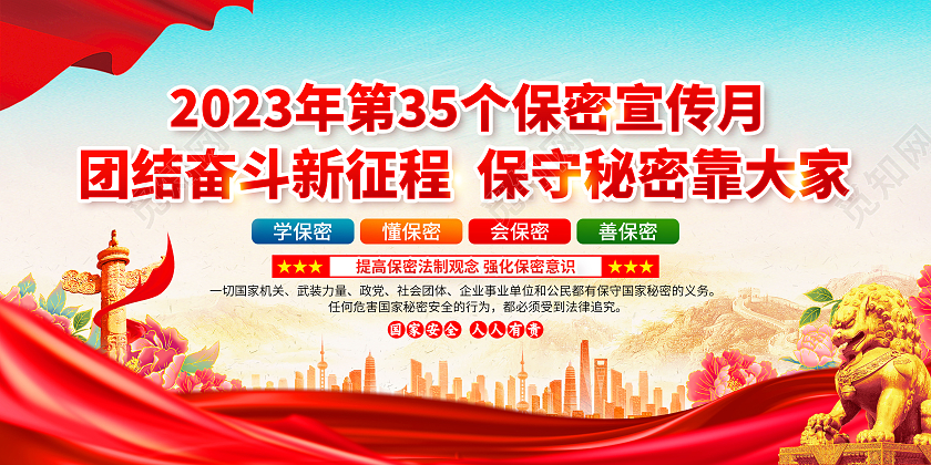 蓝色风格2023全国保密宣传月宣传栏