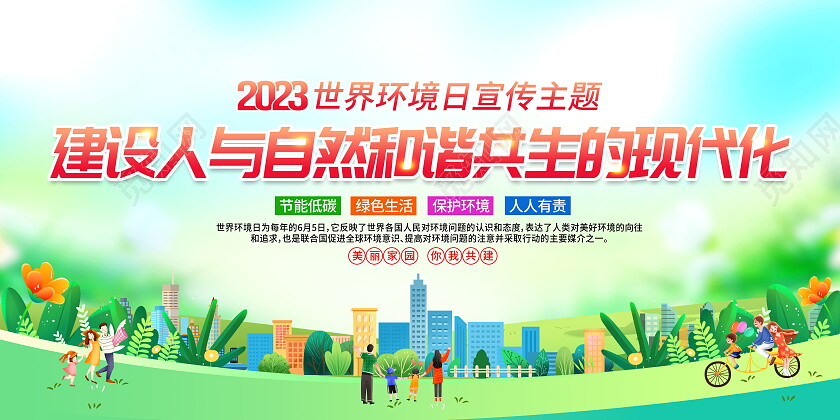 时尚大气2023世界环境日宣传展板