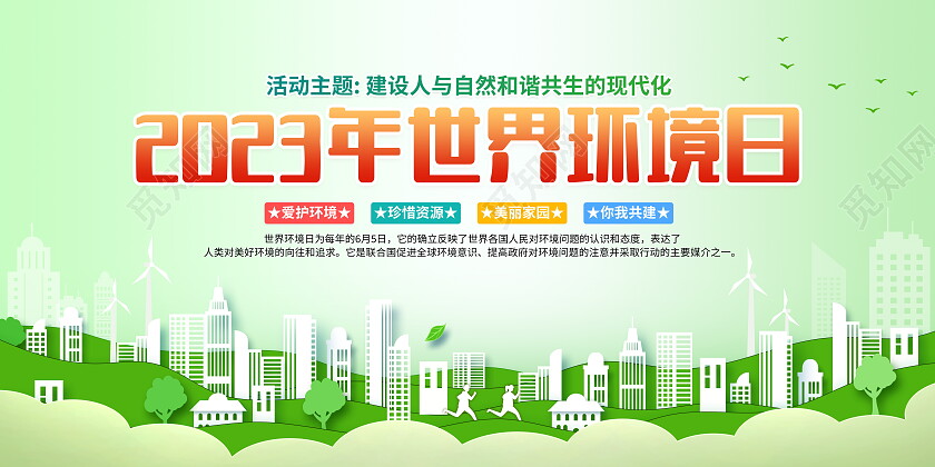时尚大气2023世界环境日宣传展板