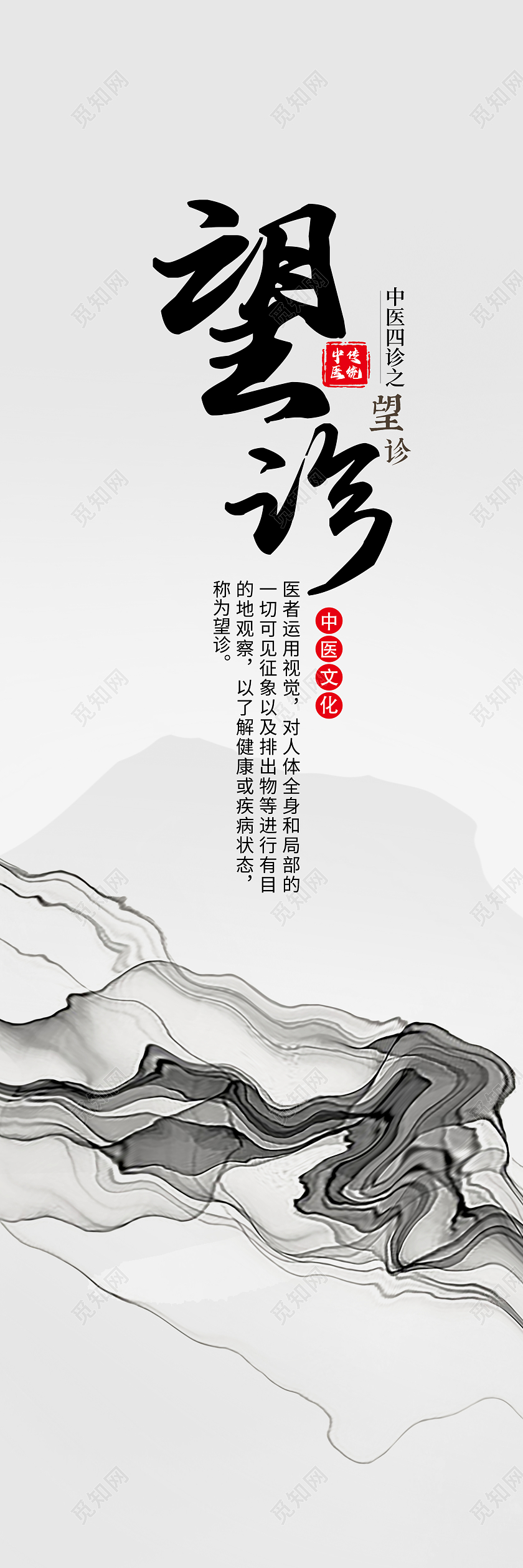 中国风中医文化望闻问切宣传挂画