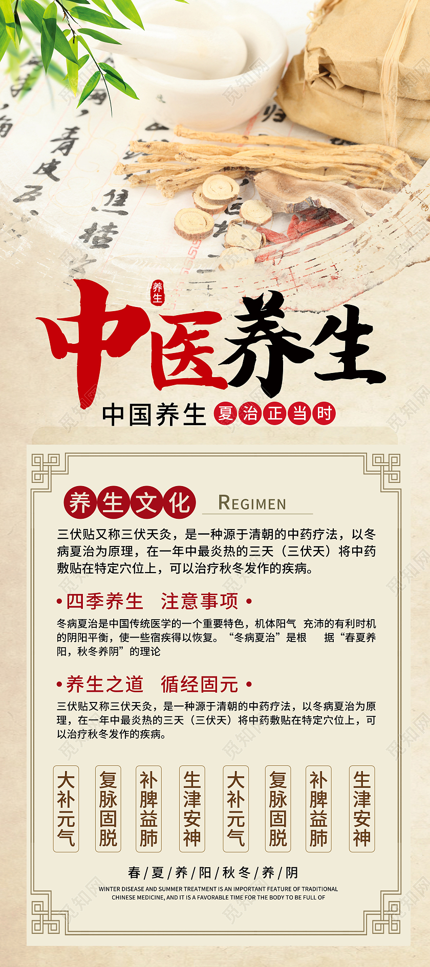 传统中国风中医养生中医展架设计