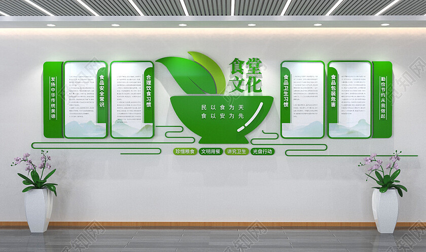 食堂文化墙食品安全文化墙3D文化墙