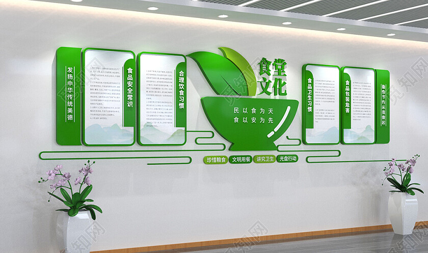 食堂文化墙食品安全文化墙3D文化墙