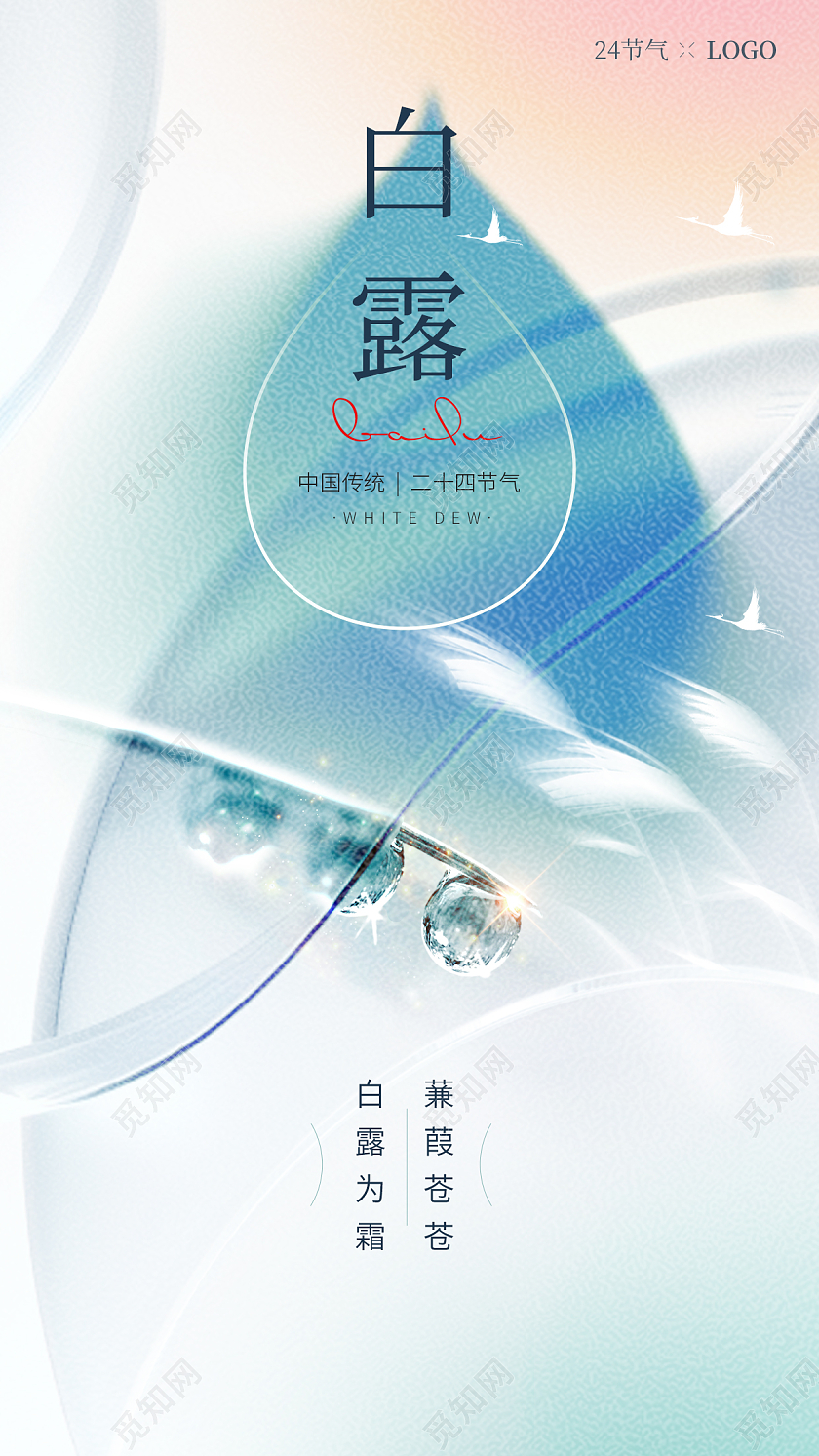 白露节气手机宣传海报