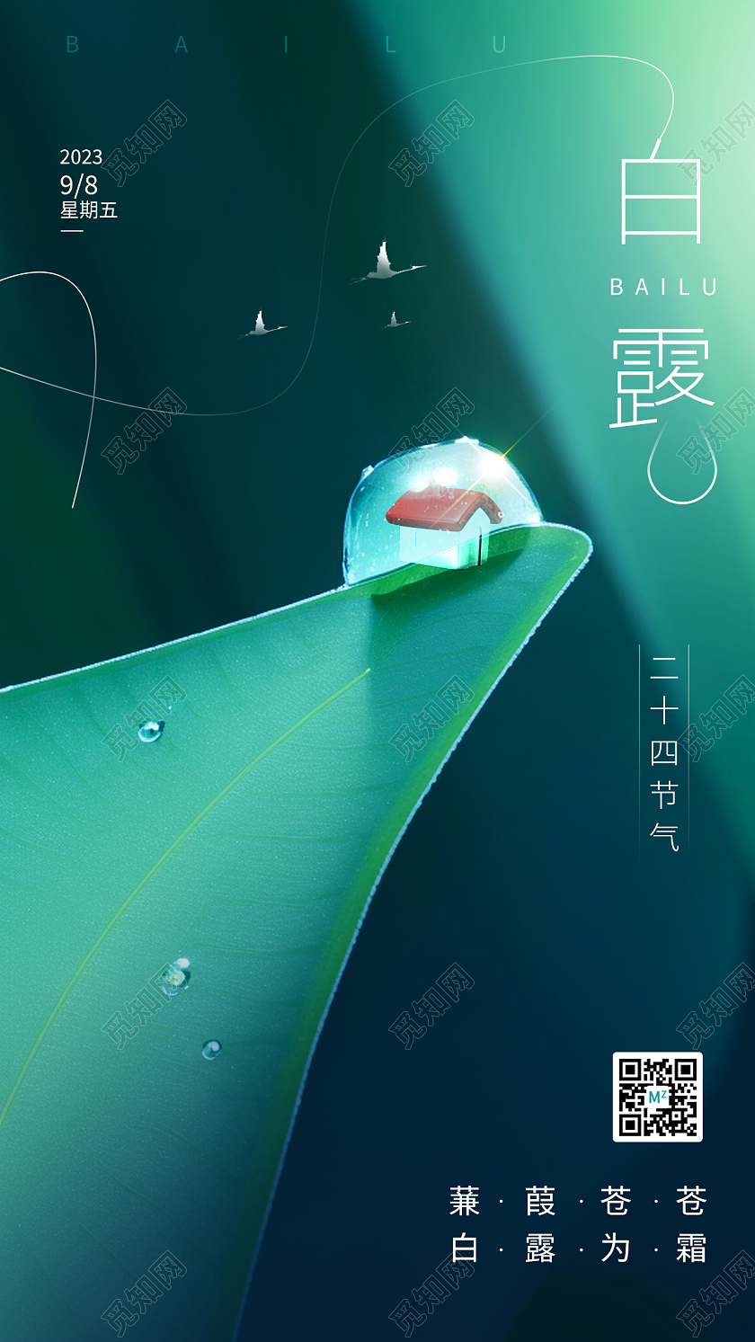 白露节气地产借势海报