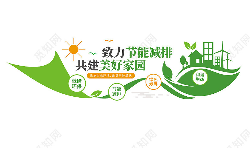 爱护环境绿色环保公益标语文化墙文明城市建设3D文化墙