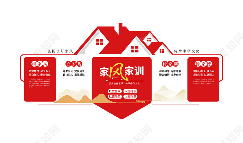 家风家训文化墙社区建设文化墙3D文化墙