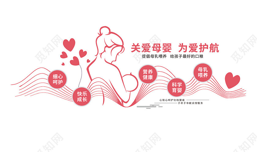 母婴室文化墙妇幼保健院母婴文化墙3D文化墙