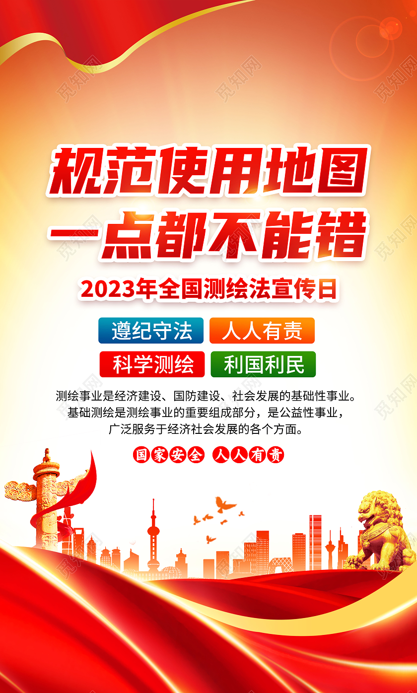 红色风格2023全国测绘法宣传日套图