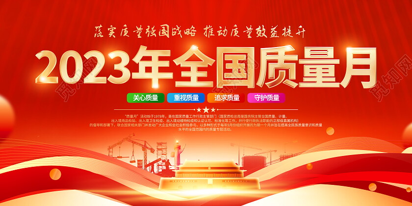 时尚大气2023全国质量月宣传展板