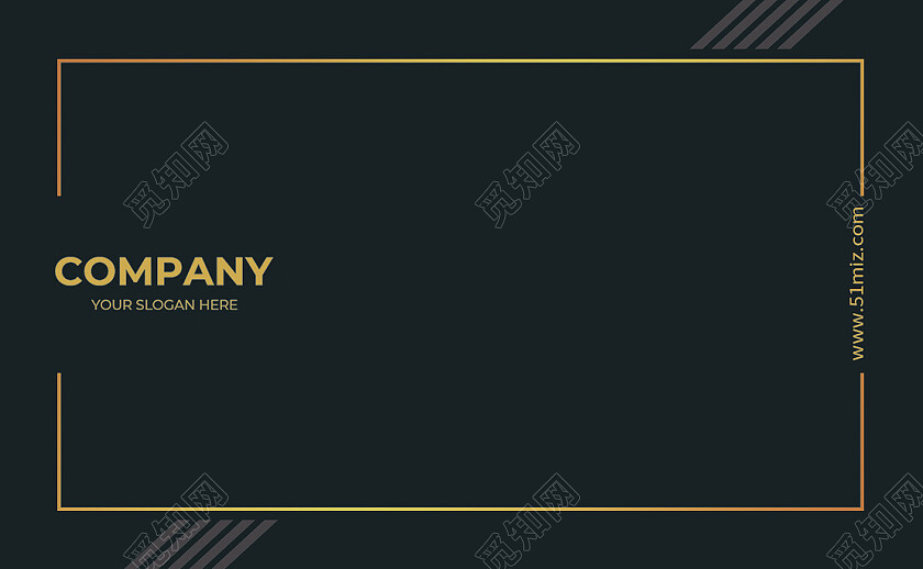 黑白金色线条科技风商务名片