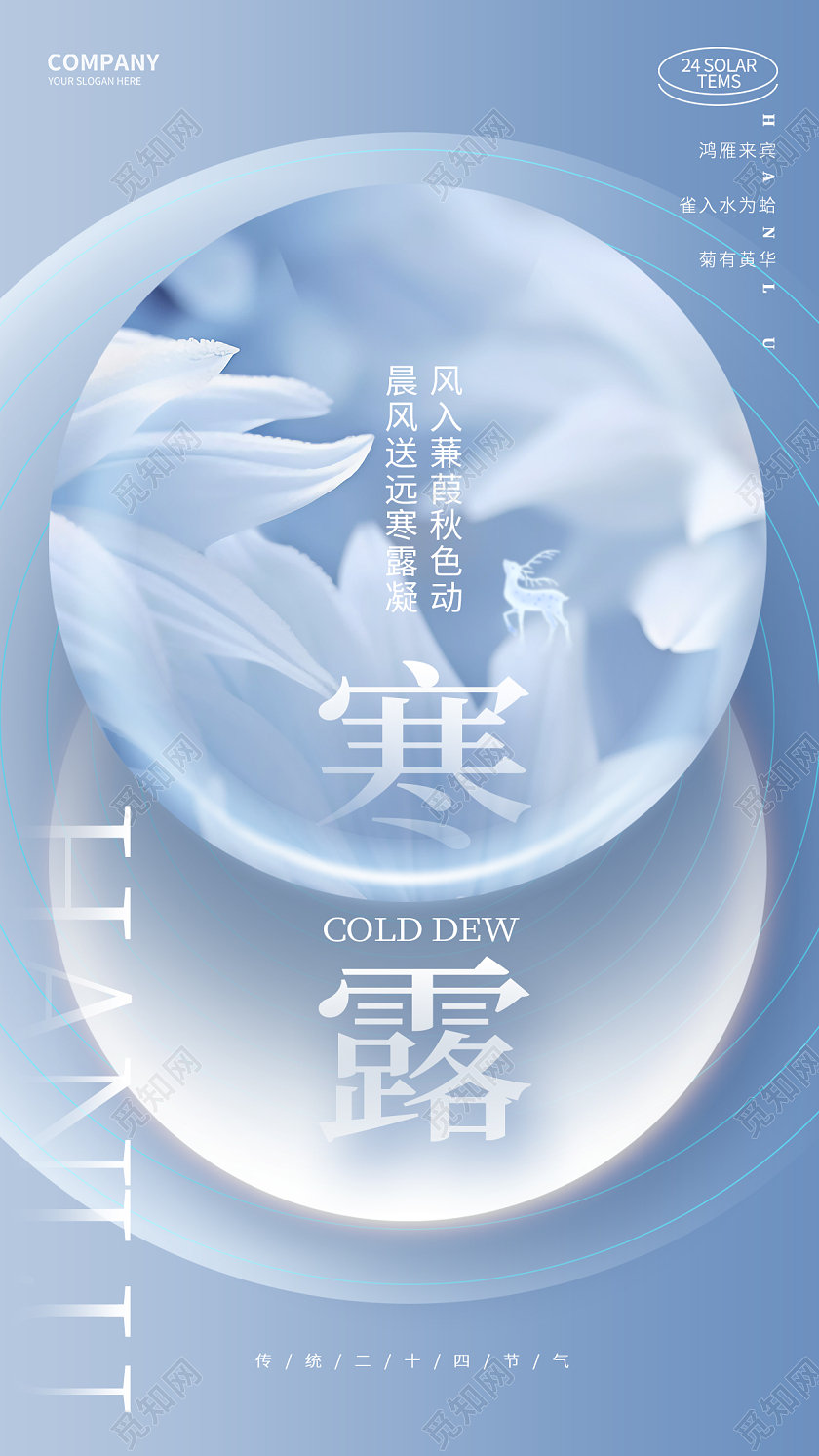 创意时尚二十四节气寒露节气手机海报AI