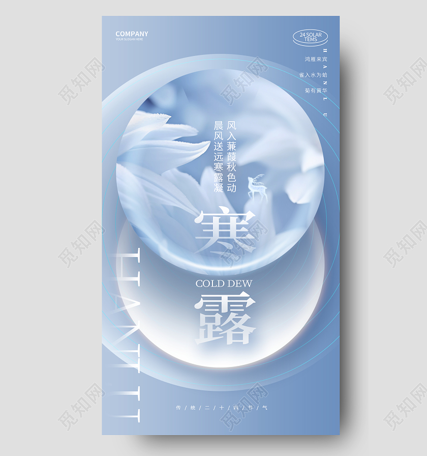 创意时尚二十四节气寒露节气手机海报AI