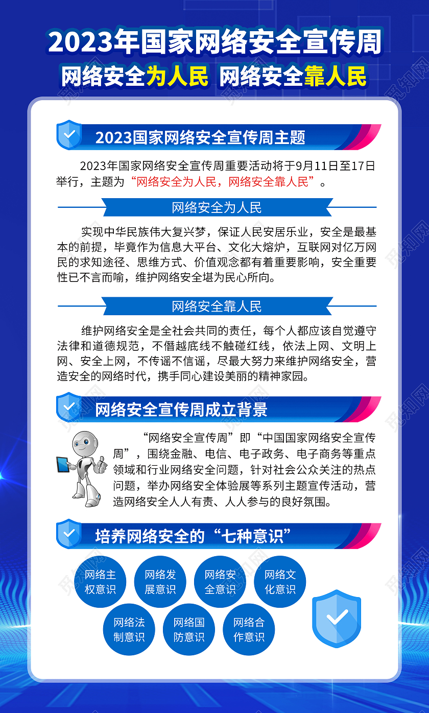 蓝色科技风格2023网络安全宣传周