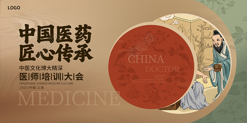 传统中国风中国医药匠心传承中医文化中医活动展板设计